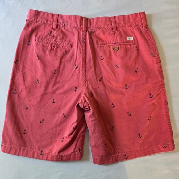 Izod Saltwater Anchor Print Shorts - Men's Size 36 Reddish Pink 10" inseam - Picture 3 of 5